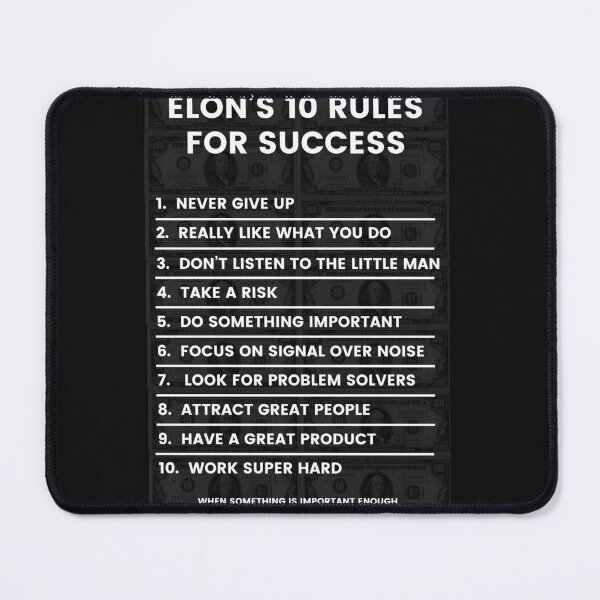 Item preview, Elon Musk 10 Rules For Success designed and sold by CanvasInspire.