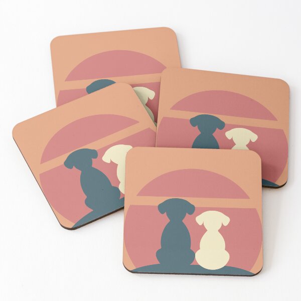 Item preview, Tranquil Sunset Dogs back view Serene relax peaceful vibe designed and sold by JadesignFang.