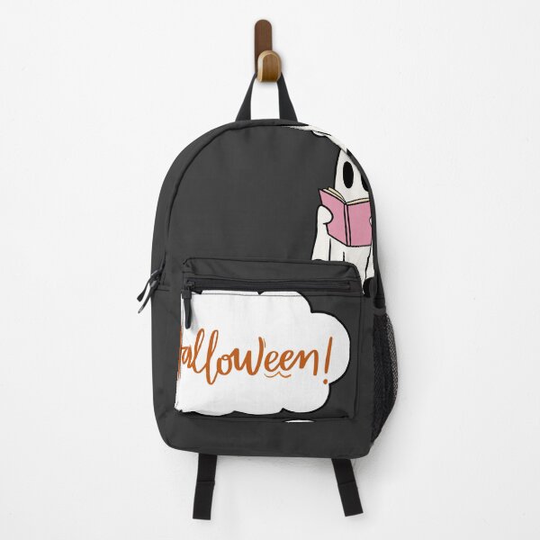 Item preview, Halloween - a ghost walking and reading a book about scaring people designed and sold by esao.