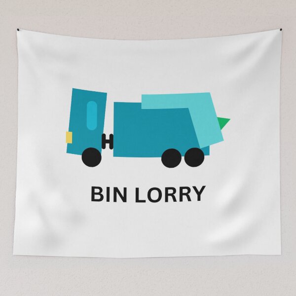 Item preview, garbage truck blue theme IRE/UK text v4 designed and sold by fishpressink.