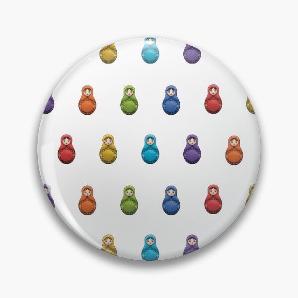 Item preview, Rainbow Matryoshka Revamp, Alt Pattern, Sticker/Magnet (White) designed and sold by MadeByGeeClowes.