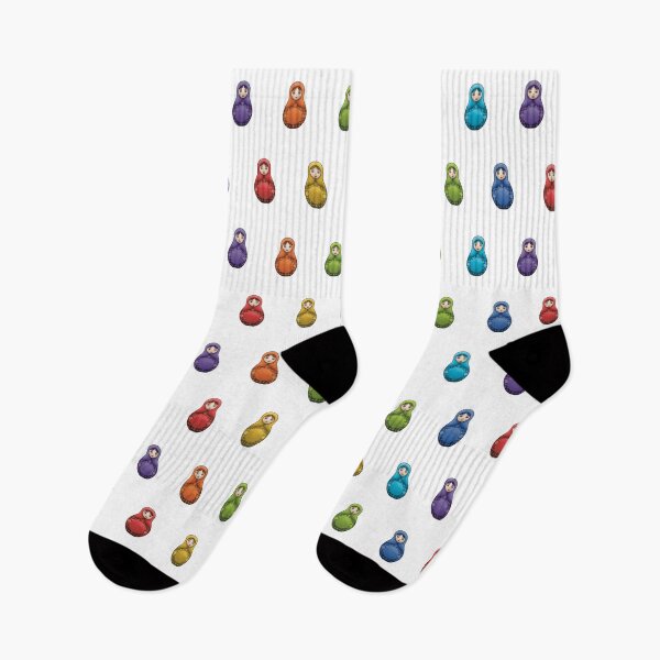 Item preview, Rainbow Matryoshka Revamp, Alt Pattern, Sticker/Magnet (White) designed and sold by MadeByGeeClowes.