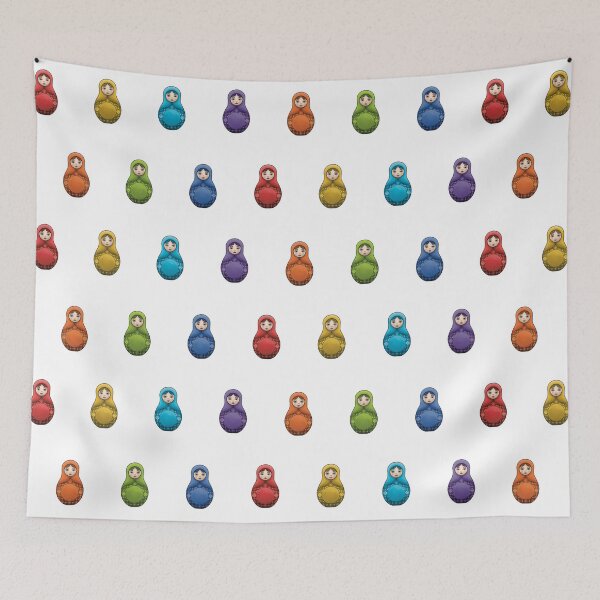 Item preview, Rainbow Matryoshka Revamp, Alt Pattern, Sticker/Magnet (White) designed and sold by MadeByGeeClowes.