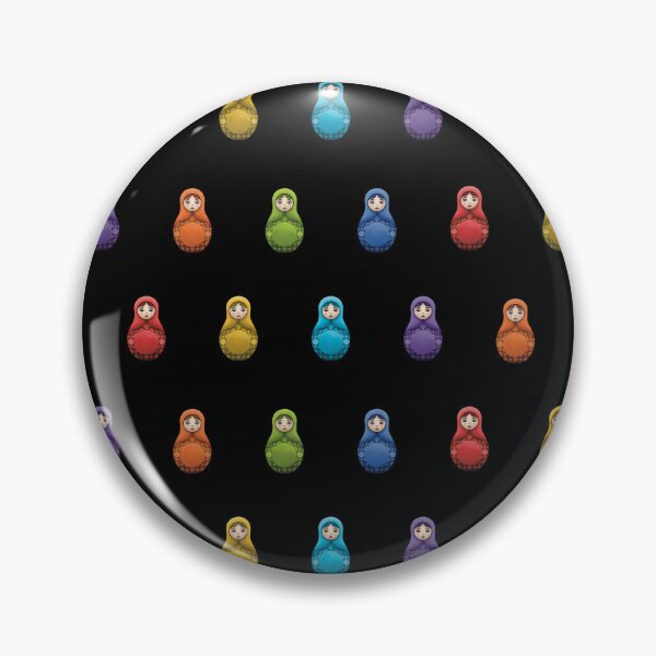 Item preview, Rainbow Matryoshka Revamp, Alt Pattern, Sticker/Magnet (Black) designed and sold by MadeByGeeClowes.