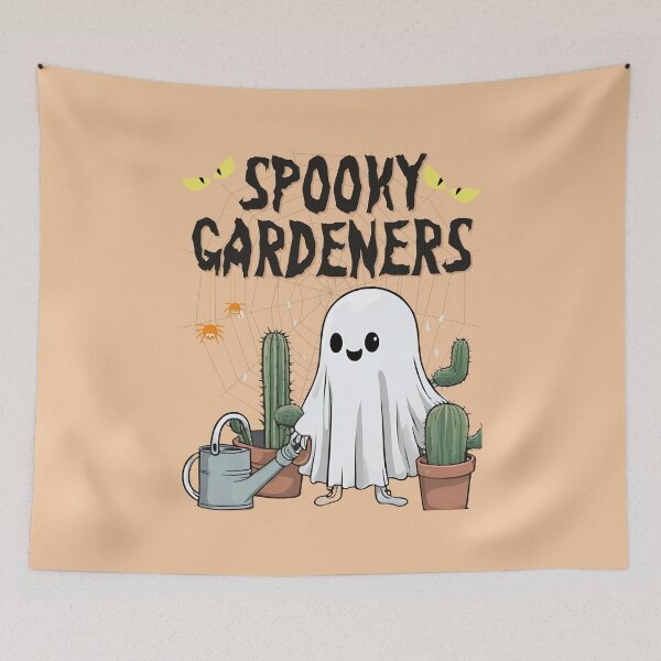 Item preview, Spooky Gardener Ghost with cactus  designed and sold by Mariana Piana.