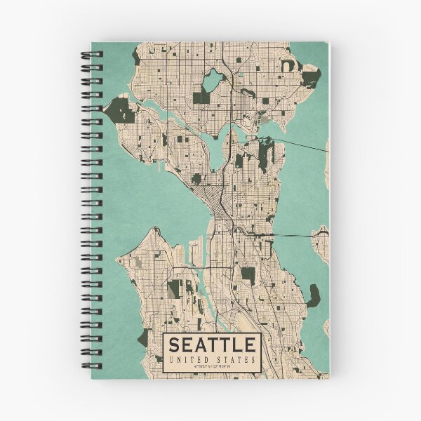 Item preview, Seattle City Map of Washington, USA - Vintage designed and sold by deMAP.