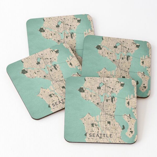 Item preview, Seattle City Map of Washington, USA - Vintage designed and sold by deMAP.