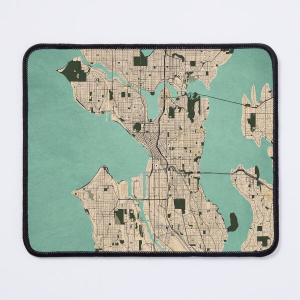 Item preview, Seattle City Map of Washington, USA - Vintage designed and sold by deMAP.
