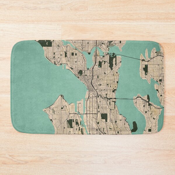 Item preview, Seattle City Map of Washington, USA - Vintage designed and sold by deMAP.