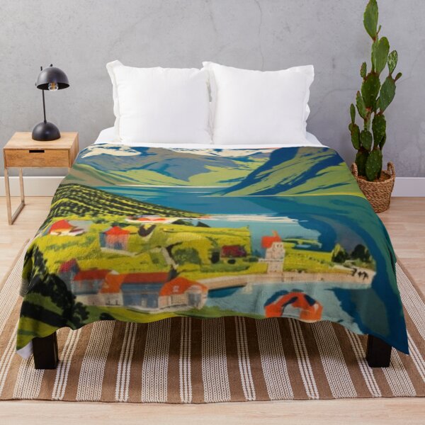 Item preview, A Vintage Travel Art of the Fjords in Norway  designed and sold by GoodOldVintage.