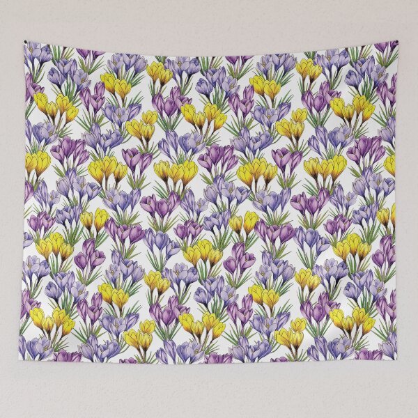 Item preview, Purple & Yellow Crocus Pattern - Colorful Flowers For Spring designed and sold by somecallmebeth.