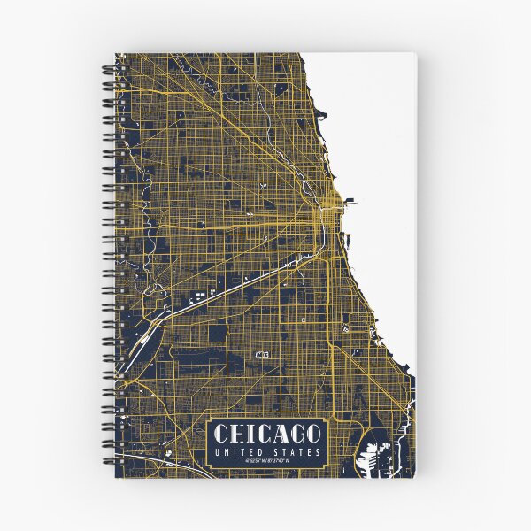 Item preview, Chicago City Map of Illinois, USA - Gold Art Deco designed and sold by deMAP.