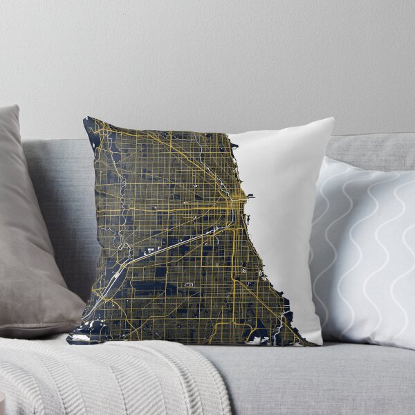 Item preview, Chicago City Map of Illinois, USA - Gold Art Deco designed and sold by deMAP.