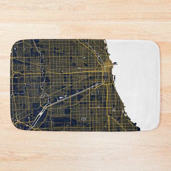 Item preview, Chicago City Map of Illinois, USA - Gold Art Deco designed and sold by deMAP.