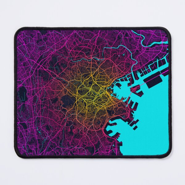 Item preview, Yokohama City Map of Japan - Neon designed and sold by deMAP.