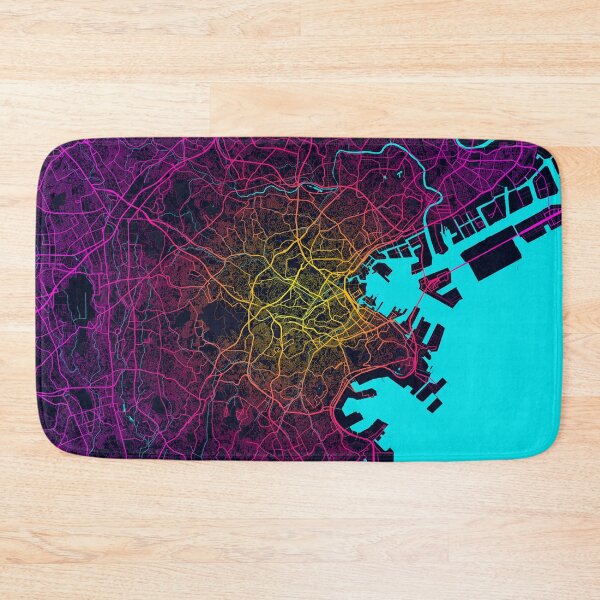 Item preview, Yokohama City Map of Japan - Neon designed and sold by deMAP.