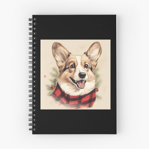 Item preview, Dilute Tricolor Corgi Christmas Plaid Watercolor designed and sold by rafaeltto.