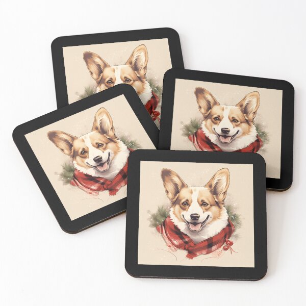 Item preview, Dilute Tricolor Corgi Christmas Plaid Watercolor designed and sold by rafaeltto.