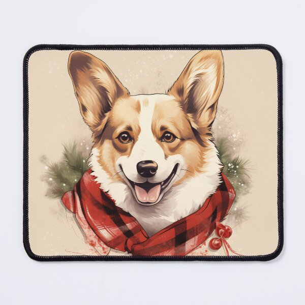 Item preview, Dilute Tricolor Corgi Christmas Plaid Watercolor designed and sold by rafaeltto.