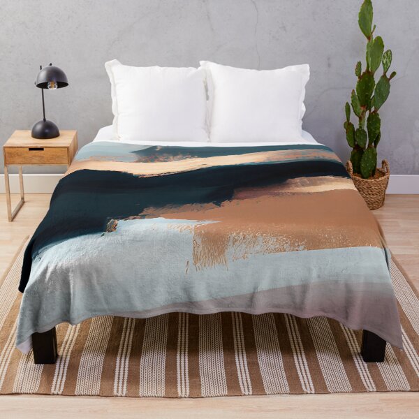 Item preview, Golden Caramel, Mauve Pink, And Blue Abstract Painting designed and sold by DEC02.