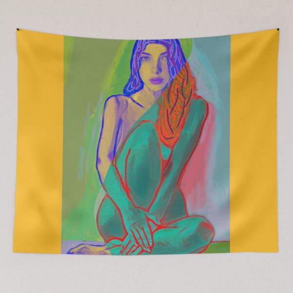 Item preview, Semi-abstract digital painting of female nude model designed and sold by pulchritude560.