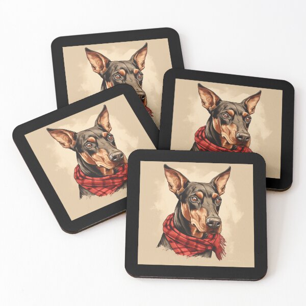 Item preview, Dobermann Christmas Plaid Watercolor designed and sold by rafaeltto.