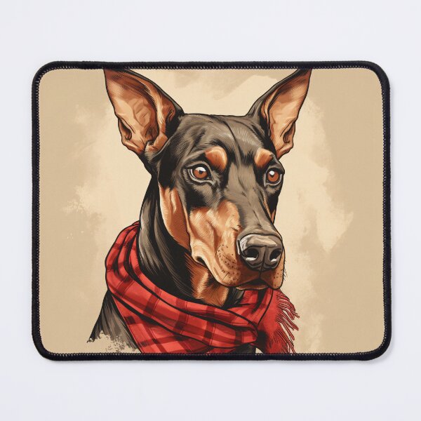 Item preview, Dobermann Christmas Plaid Watercolor designed and sold by rafaeltto.