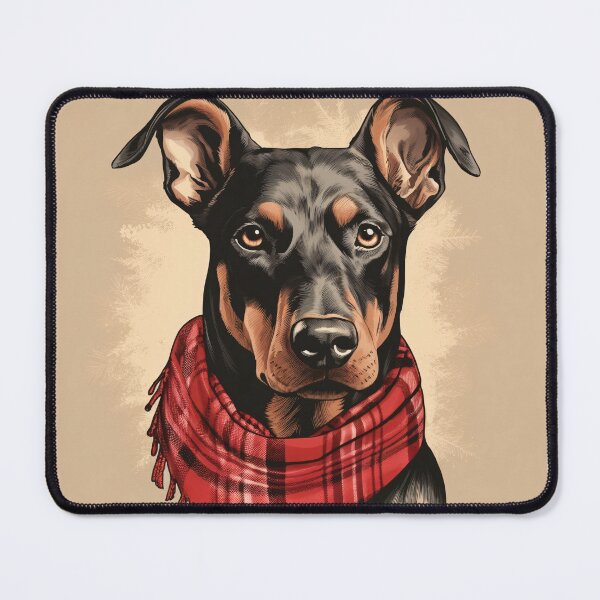 Item preview, Dobermann Christmas Plaid Watercolor designed and sold by rafaeltto.