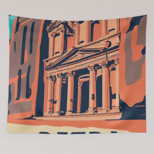 Item preview, A Vintage Travel Art of Petra - Jordan  designed and sold by GoodOldVintage.