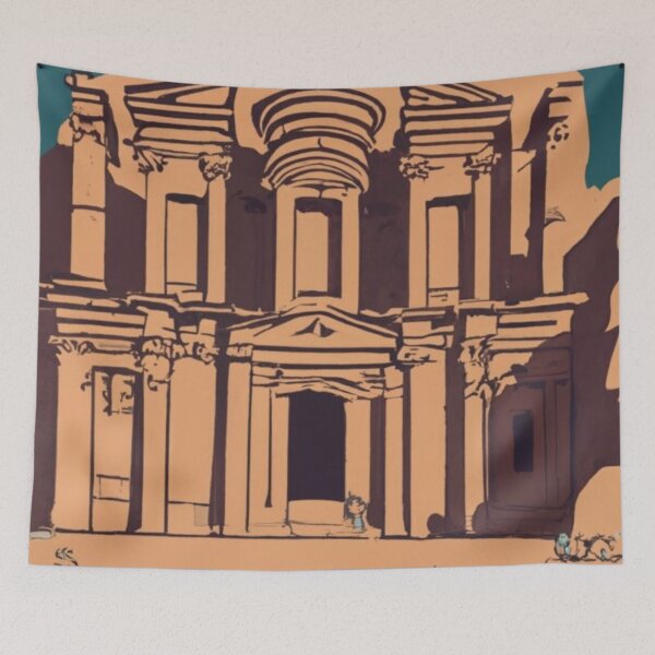 Item preview, A Vintage Travel Art of Petra - Jordan  designed and sold by GoodOldVintage.