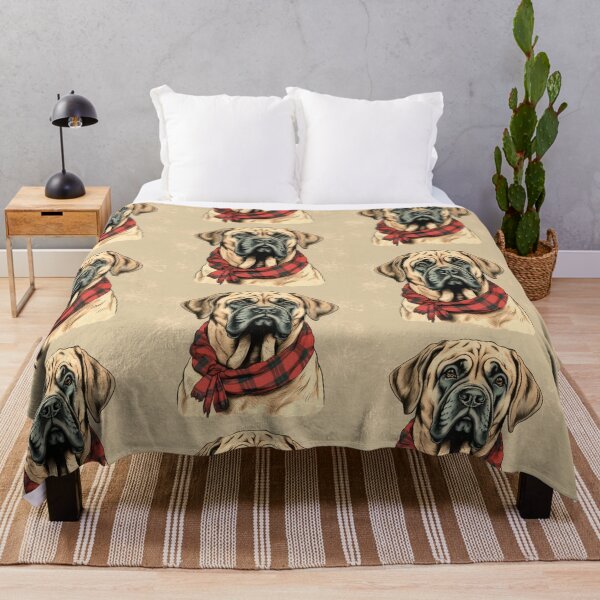 Item preview, English Mastiff Christmas Plaid Watercolor designed and sold by rafaeltto.
