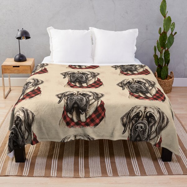 Item preview, English Mastiff Christmas Plaid Watercolor designed and sold by rafaeltto.