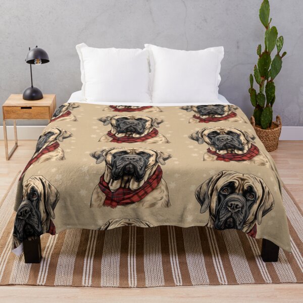 Artikelvorschau, English Mastiff Christmas Plaid Watercolor entworfen und verkauft von rafaeltto.