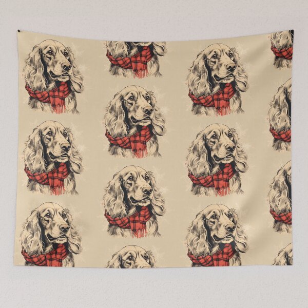 Item preview, English Setter Christmas Plaid Watercolor designed and sold by rafaeltto.