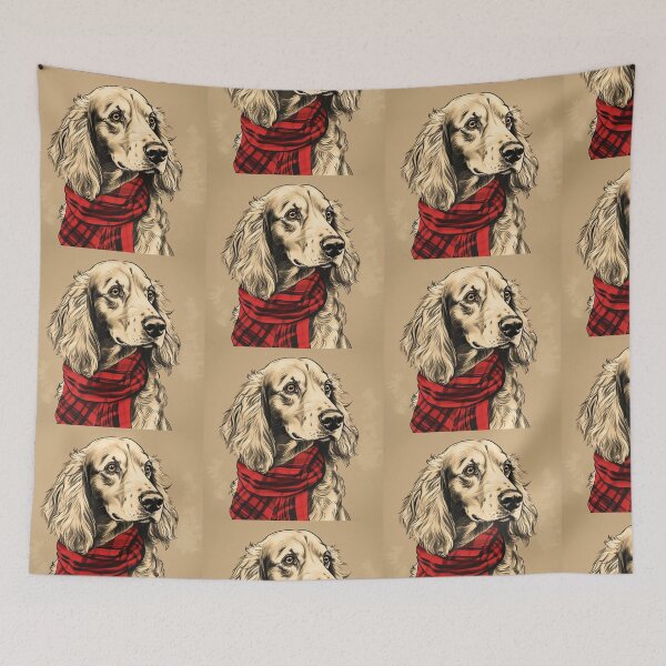 Item preview, English Setter Christmas Plaid Watercolor designed and sold by rafaeltto.