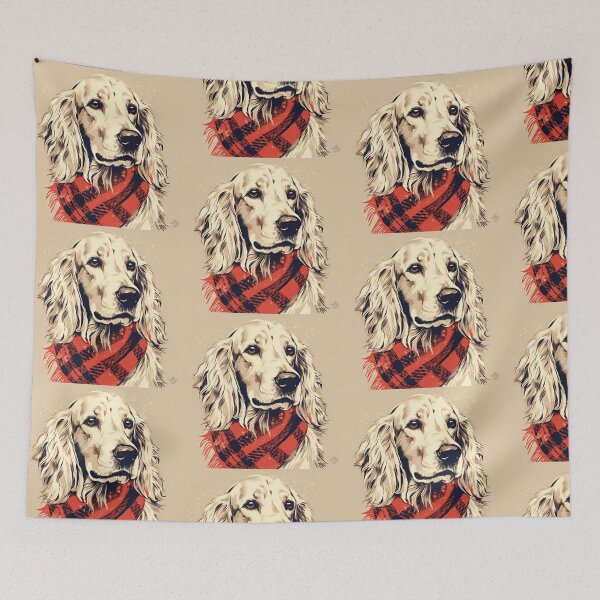 Item preview, English Setter Christmas Plaid Watercolor designed and sold by rafaeltto.