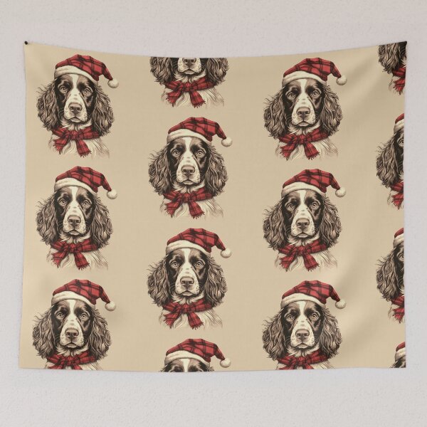Item preview, English Springer Spaniel Christmas Plaid Watercolor designed and sold by rafaeltto.