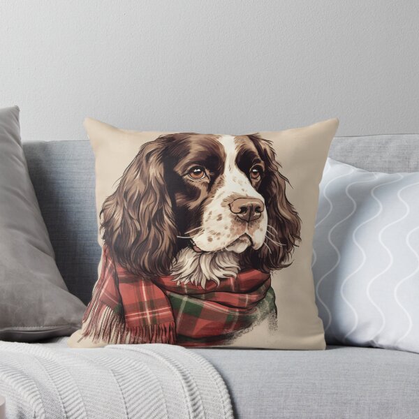Item preview, English Springer Spaniel Christmas Plaid Watercolor designed and sold by rafaeltto.