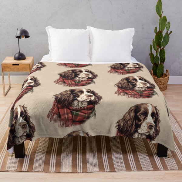 Item preview, English Springer Spaniel Christmas Plaid Watercolor designed and sold by rafaeltto.