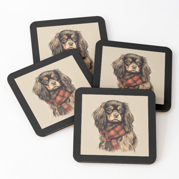 Artikelvorschau, English Toy Spaniel Christmas Plaid Watercolor entworfen und verkauft von rafaeltto.