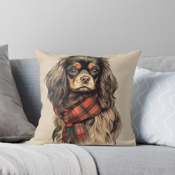 Artikelvorschau, English Toy Spaniel Christmas Plaid Watercolor entworfen und verkauft von rafaeltto.