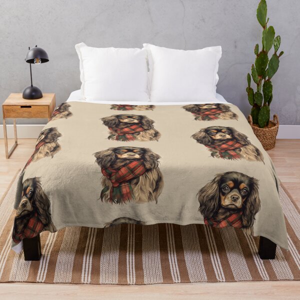 Artikelvorschau, English Toy Spaniel Christmas Plaid Watercolor entworfen und verkauft von rafaeltto.