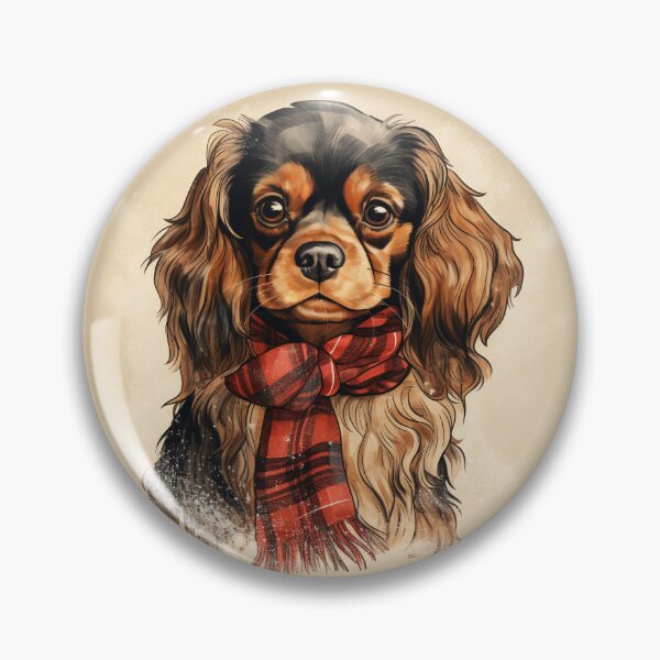 Artikelvorschau, English Toy Spaniel Christmas Plaid Watercolor entworfen und verkauft von rafaeltto.