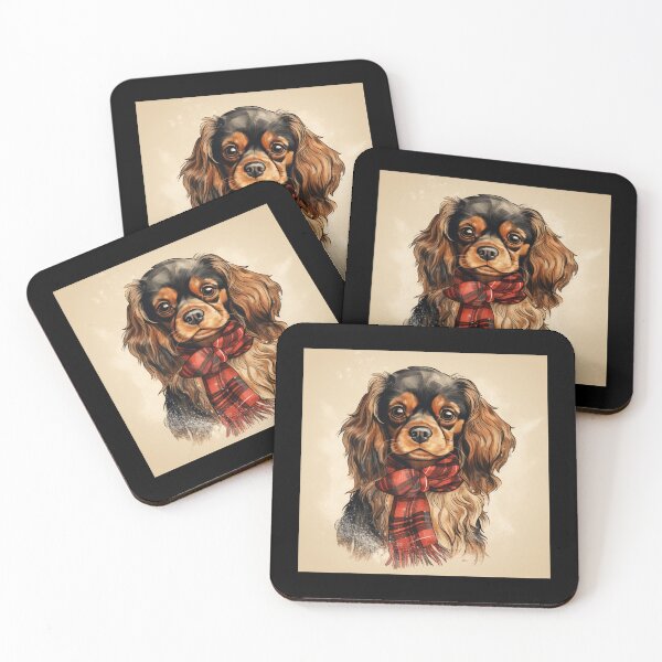 Artikelvorschau, English Toy Spaniel Christmas Plaid Watercolor entworfen und verkauft von rafaeltto.