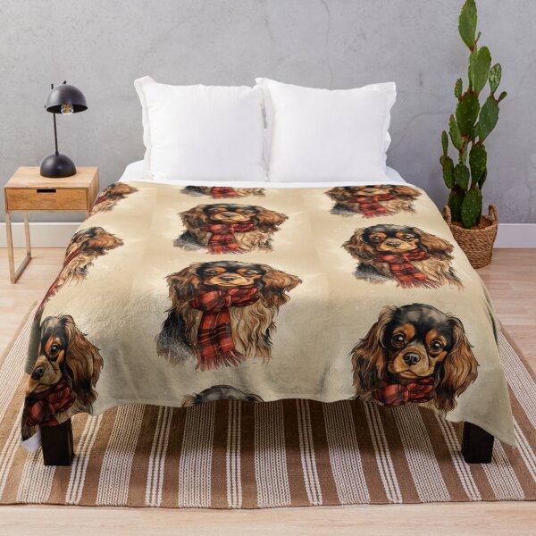 Artikelvorschau, English Toy Spaniel Christmas Plaid Watercolor entworfen und verkauft von rafaeltto.
