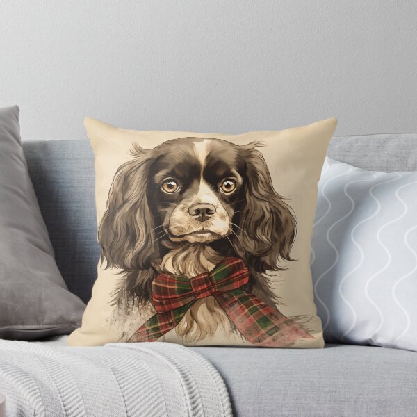 Artikelvorschau, English Toy Spaniel Christmas Plaid Watercolor entworfen und verkauft von rafaeltto.