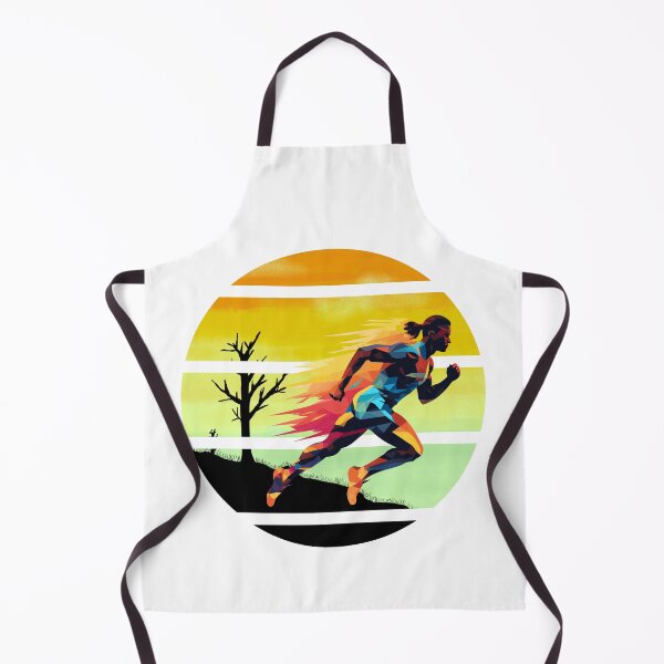 Item preview, Colorful Silhouette of Sprint runner, circular design, sprinter in desert with retro vintage sunset sky behind designed and sold by Moe-Hagag.