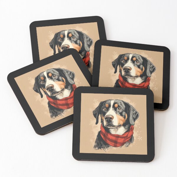 Artikelvorschau, Entlebucher Mountain Christmas Plaid Watercolor entworfen und verkauft von rafaeltto.