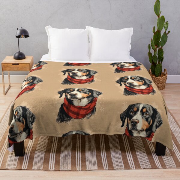 Artikelvorschau, Entlebucher Mountain Christmas Plaid Watercolor entworfen und verkauft von rafaeltto.