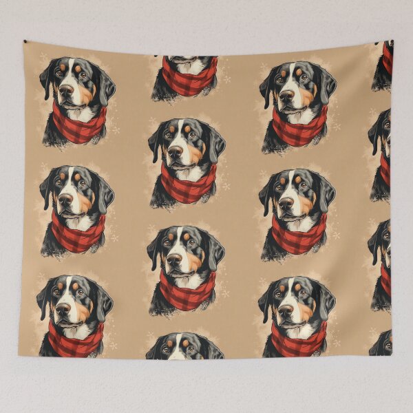 Item preview, Entlebucher Mountain Christmas Plaid Watercolor designed and sold by rafaeltto.